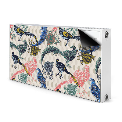 Magnetic radiator cover Painted quails