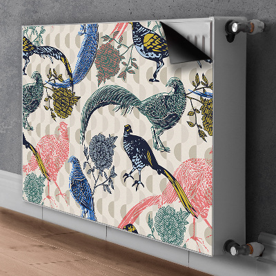 Magnetic radiator cover Painted quails
