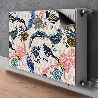 Magnetic radiator cover Painted quails