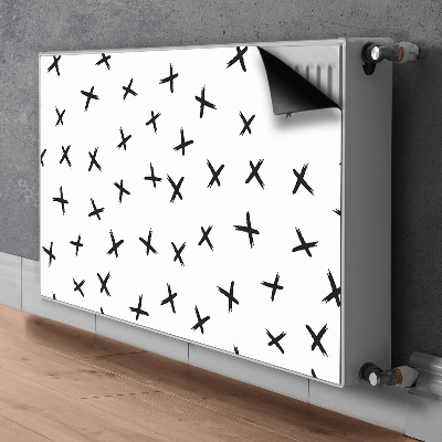 Decorative radiator cover Drawn crosses