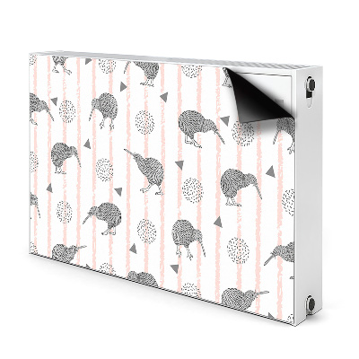 Magnetic radiator mat Pattern birds kiwi