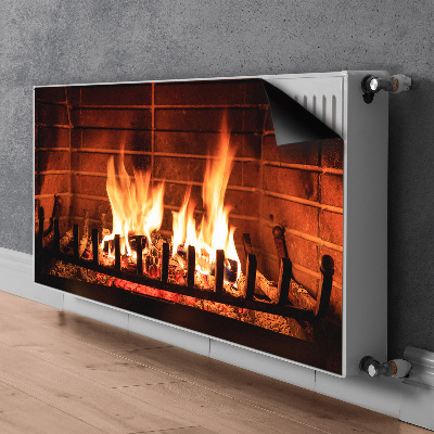 Decorative radiator mat Cozy fireplace Fire