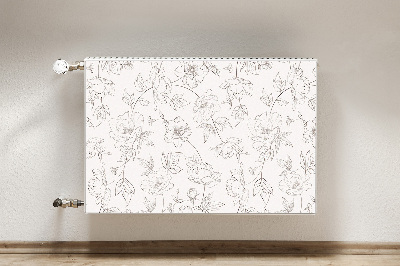 Magnetic radiator cover Sketched flowers