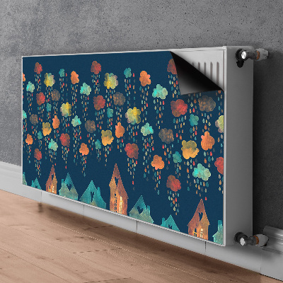 Decorative radiator cover Colorful houses