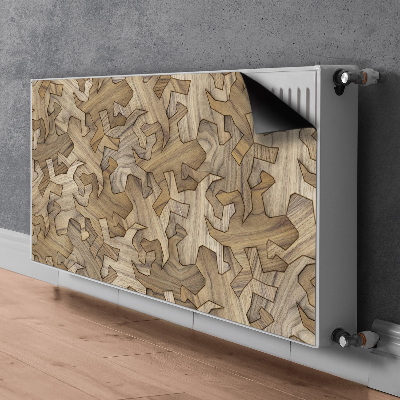 Magnetic radiator mat Pattern gecko in wood