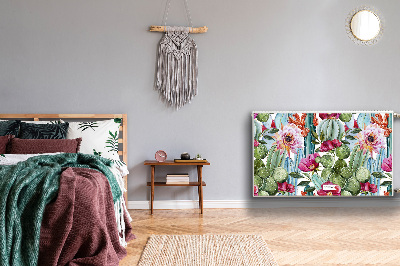 Decorative radiator cover Colorful cacti