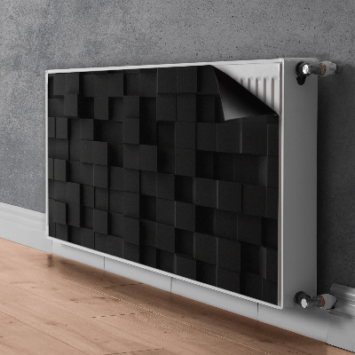 Radiator cover Black 3D cubes