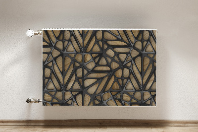 Radiator cover Black pattern on wood