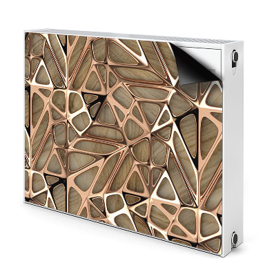 Magnetic radiator cover Copper mesh wood