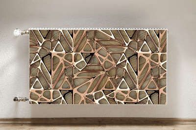 Magnetic radiator cover Copper mesh wood