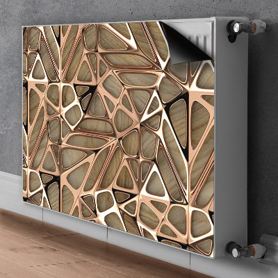 Magnetic radiator cover Copper mesh wood