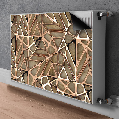 Magnetic radiator cover Copper mesh wood