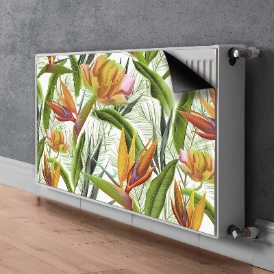 Decorative radiator cover Tropical plants