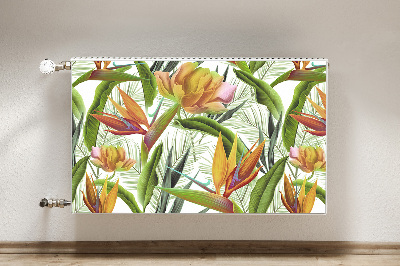 Decorative radiator cover Tropical plants