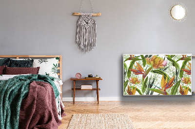 Decorative radiator cover Tropical plants