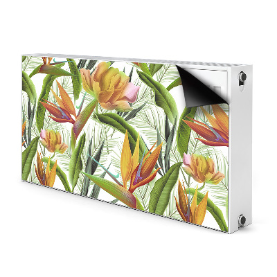 Decorative radiator cover Tropical plants