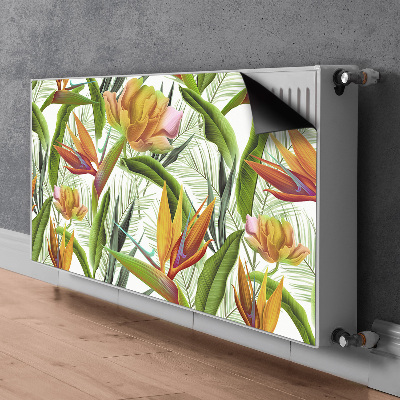 Decorative radiator cover Tropical plants