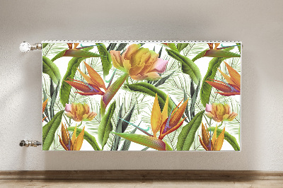 Decorative radiator cover Tropical plants
