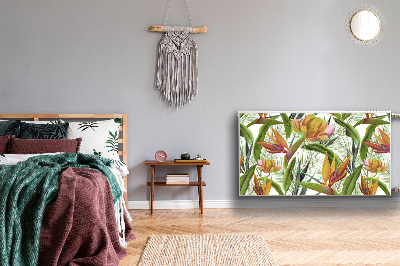 Decorative radiator cover Tropical plants