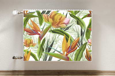 Decorative radiator cover Tropical plants