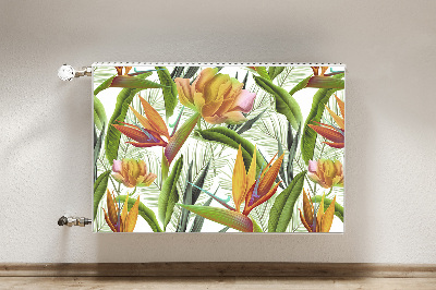 Decorative radiator cover Tropical plants