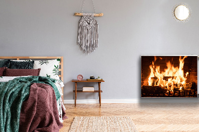 Decorative radiator mat Fireplace fire