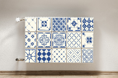 Decorative radiator cover Blue tiles