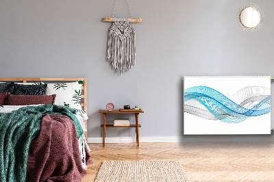Decorative radiator mat Blue-gray stripes