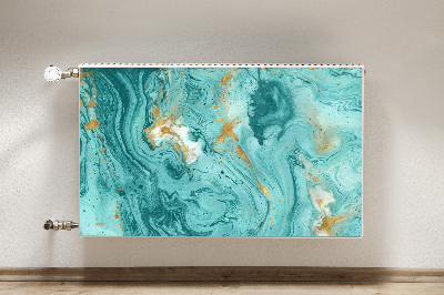 Magnetic radiator cover Turquoise marble