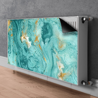 Magnetic radiator cover Turquoise marble