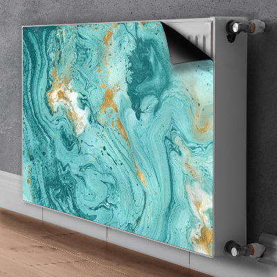 Magnetic radiator cover Turquoise marble