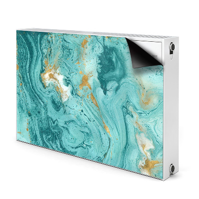 Magnetic radiator cover Turquoise marble