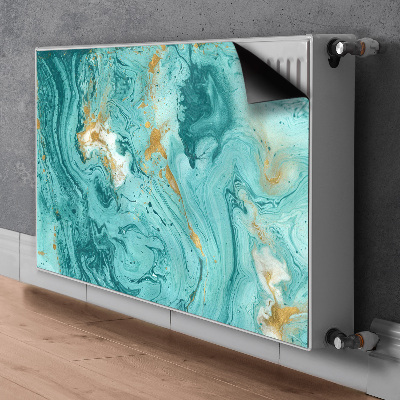 Magnetic radiator cover Turquoise marble