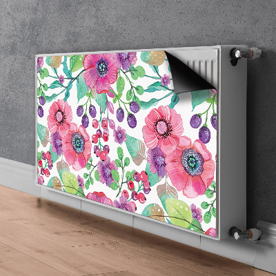 Printed radiator mat Flowers and berries