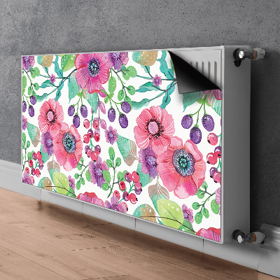 Printed radiator mat Flowers and berries