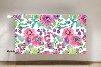 Printed radiator mat Flowers and berries