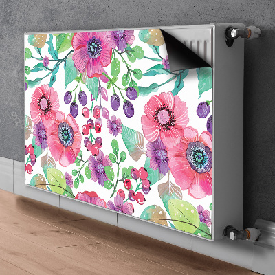 Printed radiator mat Flowers and berries