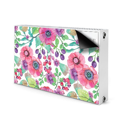 Printed radiator mat Flowers and berries