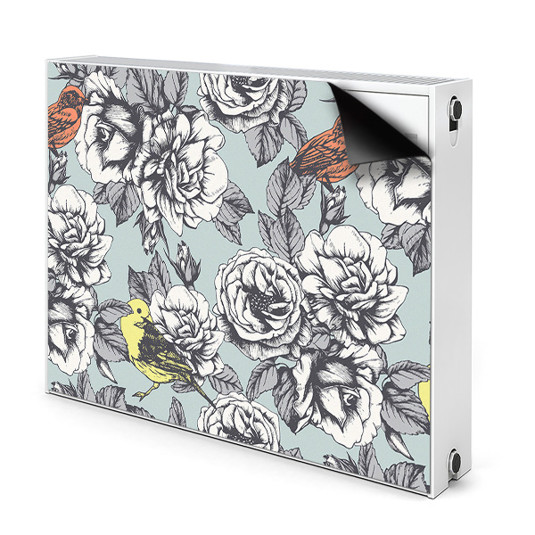 Magnetic radiator mat Roses and birds