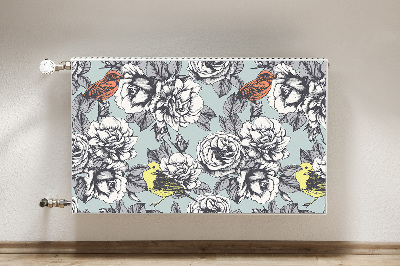 Magnetic radiator mat Roses and birds