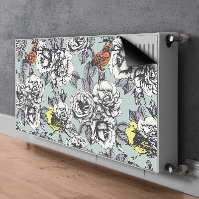 Magnetic radiator mat Roses and birds