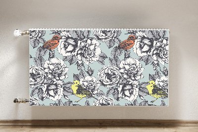 Magnetic radiator mat Roses and birds