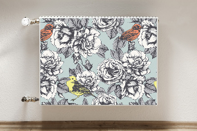 Magnetic radiator mat Roses and birds