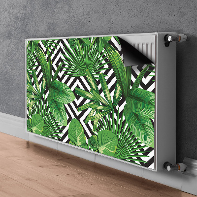 Decorative radiator cover Tropical leaves