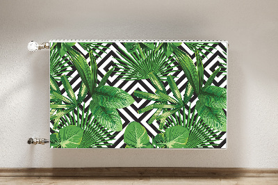 Decorative radiator cover Tropical leaves