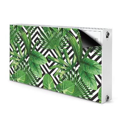 Decorative radiator cover Tropical leaves