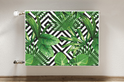 Decorative radiator cover Tropical leaves