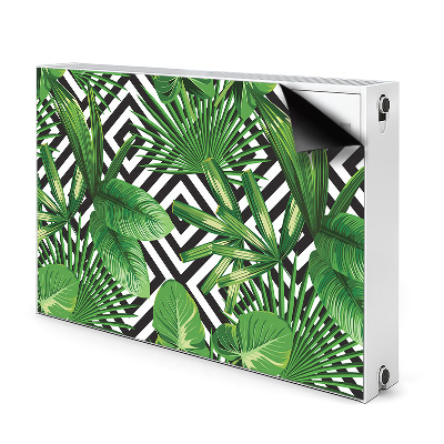 Decorative radiator cover Tropical leaves