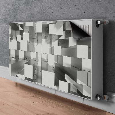 Decorative radiator cover Gray tiles