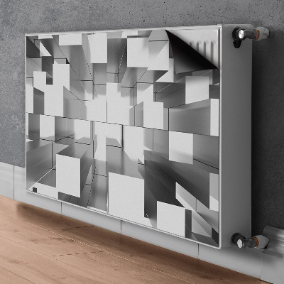 Decorative radiator cover Gray tiles